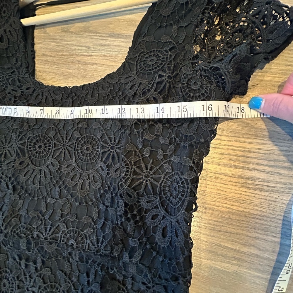 Hollister Boho Chic Western Black Lace Whimsigoth Crochet Mini Dress Size M - Picture 10 of 14